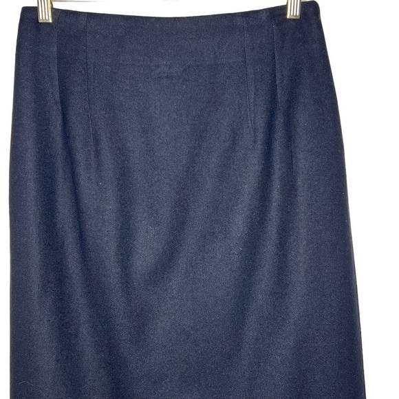 VTG Michele Black Wool Pencil Wrap Midi Length Skirt Size 13/14 14 Lined Career - Picture 5 of 15